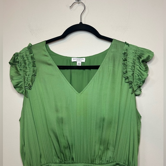 Anthropologie Current Air Green Sereia Pleated
Midi Dress Size L - Picture 5 of 12